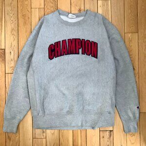 Vintage Reverse Weave Sweater Men's Large Champion Spell out